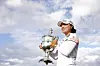Ko Jin-young poses with the Rolex Player of the Year trophy after winning the CME Group Tour Championship at Tiburon Golf Club on Sunday in Naples, Florida. [AFP/YONHAP]