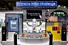 A robot testing the durability of panels at the Samsung Display booth during MWC 2024 [SAMSUNG DISPLAY]