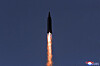 North Korea test-fires a hypersonic missile on Tuesday, as seen in a photo released by its official Korean Central News Agency (KCNA) Wednesday. North Korea’s Foreign Ministry on Friday berated the United States for imposing fresh sanctions over its latest missile tests, warning of a “stronger” reaction. It later launched two short-range missiles. [KCNA]