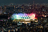 Fireworks explode over the Olympic Stadium during the closing ceremony of the 2020 Tokyo Paralympic Games in Tokyo on Sunday. [XINHUA/YONHAP]