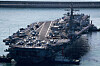 USS Ronald Reagan arrives in Busan on Friday. [YONHAP]