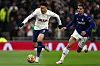 Tottenham striker Son Heung-min runs with the ball during a Premier League match against Leeds United at Tottenham Hotspur Stadium in London on Sunday. [AFP/YONHAP]