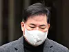 Yoo Dong-kyu, the former acting president of the Seongnam Development Corporation, speaks to reporters after exiting the Seoul Central District Court in Seocho District, southern Seoul on Tuesday. [YONHAP]