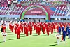 North Korea holds a sports event with participants all masked on April 6, a week ahead of the Day of the Sun, or founder Kim Il Sung’s birthday anniversary, which falls on Thursday. [YONHAP]