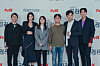 From left, actors Oh Jung-se, Jun Ji-hyun, writer Kim Eun-hee, camera director Choi Sang-mook and actors Cho Han-cheul and Ju Ji-hoon pose for photos at an online press event for their upcoming tvN drama series 'Jirisan.' [TVN]