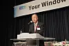 Ban Ki-moon, president and chair of the Global Green Growth Institute and former secretary-general of the United Nations, congratulates the Korea JoongAng Daily on its 20th anniversary at the reception on Wednesday. [PARK SANG-MOON]