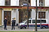 Police officers stand in front of Hotel Imperial where a delegation from Iran is staying in Vienna, Austria, Tuesday, ahead of indirect talks with the U.S. delegation as Joint Comprehensive Plan of Action (Jcpoa) countries aim to revive the 2015 Iran nuclear accord. [AP/YONHAP]