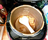 This picture shows a rice cooker used by a man in his 70s whose body was found two weeks after his death in Gangdong District, eastern Seoul, on March 20. Police found piles of garbage and a lump of dried rice at the bottom of the rice cooker. [YONHAP]