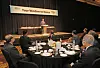 Hong Jeong-do, president and CEO of the JoongAng Ilbo and JTBC, addresses the audience at the Korea JoongAng Daily’s 20th anniversary reception at the Millennium Hilton Seoul on Wednesday.[PARK SANG-MOON]