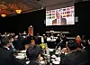 Simon Smith, British ambassador to Korea, conveys a congratulatory message to the Korea JoongAng Daily at the reception on Wednesday. [PARK SANG-MOON]