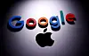 A 3-D printed Google logo is placed on the Apple Macbook in this illustration. [REUTERS/YONHAP]
