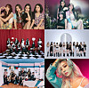 Clockwise from top left: Brave Girls, Viviz, Loona, Hyolyn, Kep1er, WJSN [CJ ENM]