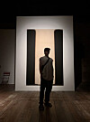 RM, the leader of boy band BTS, visited the retrospective of the late artist Yun Hyong-keun (1928-2007) at Palazzo Fortuny in Venice, Italy, in 2019. [BTS TWITTER]
