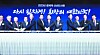 President Yoon Suk Yeol, center, poses for a photo with the heads of major Korean companies at a New Year’s seminar held at Coex in southern Seoul on Jan. 2. It was the first time in seven years for an incumbent president to participate in the business leaders’ event. From left: the Korea Enterprises Federation Chairman Sohn Kyung-shik; the Korea International Trade Association Chairman Koo Ja-yeol; then chairman of the Federation of Korean Industries Huh Chang-soo; the Korea Chamber of Commerce and Industry Chairman Chey Tae-won; President Yoon Suk Yeol; the Korea Federation of SMEs Chairman Kim Ki-moon; Samsung Electronics Executive Chairman Lee Jae-yong; Hyundai Motor Group Executive Chair Euisun Chung; LG Group Chairman Koo Kwang-mo. [JOINT PRESS CORPS]