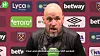 Manchester United manager Erik ten Hag speaks after his side's 2-1 loss to West Ham on Sunday. [ONE FOOTBALL]