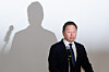 SK Group Chairman Chey Tae-won speaks during a press conference about the court’s recent ruling ordering him to pay 1.4 trillion won ($1 billion) to his estranged wife. [YONHAP]
