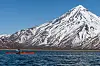 A person paddles a kayak in Avacha Bay of the Pacific Ocean, in Kamchatka Territory. [YELENA VERESHCHAKA/TASS/YONHAP]