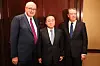 (Left to right) Phil Hogan, EU Trade Commissioner, Kaji- yama Hiroshi, Japan’s Minister of Economy, Trade and Industry and Robert Lighthizer, U.S. trade representative, take a photo after signing a joint statement on reinforcing WTO regulations on industrial subsidies in Washington on Jan. 14, 2020. [JAPAN’S MINISTRY OF ECONOMY, TRADE AND INDUSTRY]
