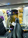 Passenger oxygen masks hang from the roof next to a missing window and a portion of a side wall of an Alaska Airlines Flight 1282, which had been bound for Ontario, California and suffered depressurization soon after departing, in Portland, Oregon, on Friday in this picture obtained from social media. [REUTERS/YONHAP]