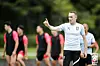 Korean national football team head coach Paulo Bento leads the team through training at Toyota City Sports Park in Toyota, Japan on Tuesday ahead of an EAFF E-1 Football Championship game against Japan on Wednesday.
