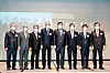 Business leaders and government officials take part in the 52nd Korea-Japan Business Conference Friday at the JW Marriott Hotel in Seoul. The conference was also simultaneously held at the Hotel Okura in Tokyo. [JANG JIN-YOUNG]