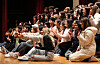 Students attend an event for international students at Korea University in February last year. There were 226,507 foreign nationals residing in Korea with student visas as of December last year. [NEWS1]
