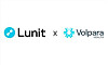 The corporate logos of Lunit and Volpara Health are seen in this image provided by Lunit. [YONHAP]