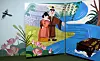 A large colorfully illustrated book telling the story of ″Barigongju.″ [CHILDREN'S FOLK MUSEUM OF KOREA]