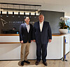 Samsung Electronics Executive Chairman Lee Jae-yong, left, poses for a photo with Flagship Pioneering, a venture capital firm, CEO Noubar Afeyan at the venture capital's office in the United States in November 2021. [SAMSUNG ELECTRONICS]