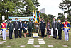 Military officials gather at the Korea Military Academy (KMA) in Nowon District, northern Seoul, on Friday to unveil a plaque honoring the fallen soldiers in the United States Military Academy (USMA) class of 1948 during the 1950-53 Korean War. Standing center left is Lt. Gen. Chung Jin-kyung, superintendent of the KMA, and at center right is Maj. Gen. Steve Gilland, commanding general of the 2nd Infantry Division/ROK-U.S. Combined Division. [PARK SANG-MOON]