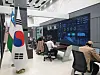 Workers at a smart energy control center in Uzbekistan operate an energy platform developed by KT, in a photo released on Sunday. The telecommunications company recently completed the data center designed to control 8 million smart metering points in Uzbekistan. [YONHAP]
