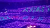 BTS fans spell out 'ARMY' (the fandom's name) and 'BTS' using Army Bombs, or light sticks for cheering, during a run of the boy band's Las Vegas concert on April 10. [SCREEN CAPTURE]