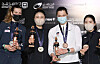 Choi In-jeong, second from left, won the senior women's épée gold medal at the Cairo Epee Grand Prix after beating silver medalist Auriane Mallo of France 15-14 in the finals while countrywoman Song Sera, far right, won the bronze medal after Choi beat Song in the semifinals. Choi is world No. 1 and Song is No. 5 in women's épée. [FIE/YONHAP]