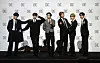 BTS poses for the camera at a global press conference hosted at the Dongdaemun Design Plaza in central Seoul Friday to promote its fifth full-length album, ″BE (Deluxe Edition).″ [JOONGANG ILBO]