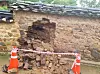 A wall of a hanok (Korean traditional house) is damaged in Handong Hahoe Village in Andong, North Gyeongsang, on Sunday. [CHA]