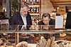 SPC Group Chairman Hur Young-in, right, and Pascucci CEO Mario Pascucci browse around SPC Group's major bakery outlets in Seoul on Sunday. [SPC GROUP]