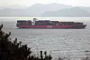 A cargo ship on the shores of Busan on Feb. 1. Korea's export have increased for the fourth consecutive months, signaling a recovery. [YONHAP]