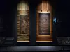 “Water-Moon Avalokiteshvara”(14th century), left, and “Thousand-Armed Avalokiteshvara”(14th century), right, from Goryeo Dynasty are now on view at the National Museum of Korea as part of the two-month exhibition “A Great Cultural Legacy: Masterpieces from the Bequest of the Late Samsung Chairman Lee Kun-hee.” [MOON SO-YOUNG]
