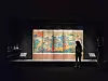 Visitors to the exhibition look at “Ten-panel Folding Screen with the Ten Longevity Symbols”(19th century) from the Joseon period.[MOON SO-YOUNG]