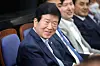 Rep. Park Byeong-seug attends the Democratic Party's meeting at the National Assembly on Wednesday. The ruling party nominated Park as the next National Assembly speaker. [YONHAP]