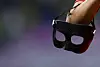 Son Heung-min holds his mask after a round of 16 match against Brazil at the 2022 Qatar World Cup in Doha, Qatar on Dec. 5. [REUTERS/YONHAP]