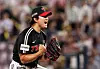 Go Woo-suk of the LG Twins celebrates during a game against the Kia Tigers at Gwangju Kia Champions Field in Gwangju on Sept. 19. [YONHAP]