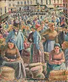 'The Cereal Market in Pontoise' (1893) by Camille Pissarro (1830-1903) [MMCA]