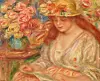 'Andrée in Yellow Turban and Red Skirt (Reading)' (1917-18) by Pierre-Auguste Renoir (1841-1919)