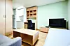 A standard dorm room that’s offered to any international student who applies for on-campus housing [PUSAN NATIONAL UNIVERSITY]