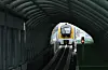 A magnetic levitation train enters Incheon International Airport station on Wednesday. The train, connecting the airport and Yongyu Station in Jung District, Incheon, will stop running from Thursday as maintenance and repair of the carriages has not been completed on time. The carriages need to be checked and repaired every three years.