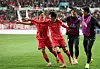 Son Heung-min celebrates after scoring the opening goal at Daejeon World Cup Stadium in Daejeon on Nov. 14. [YONHAP]