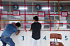 Workers shut down a testing cite for Covid-19 in Gwangju on Monday as Typhoon Hinnamnor approaches Korea. [YONHAP]