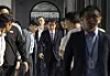 Supreme Court Justice and head of the National Election Commission Rho Tae-ak walks out of the NEC's commissioners meeting held at the agency headquarters in Gwacheon, Gyeonggi, Friday. [YONHAP]