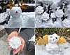 Photos of snowmen provided by readers on Wednesday. [YONHAP]